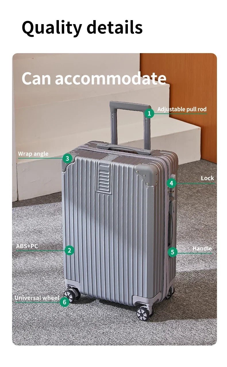 100% Aluminum Magnesium Alloy Travel Luggage Trolley Luggage 20 22 24 26 28 Inch Trolley Luggage Carry - On Luggage With Cup Holde - RELUX.STORE100% Aluminum Magnesium Alloy Travel Luggage Trolley Luggage 20 22 24 26 28 Inch Trolley Luggage Carry - On Luggage With Cup Holde