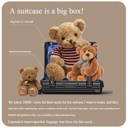 100% Aluminum Magnesium Alloy Travel Luggage Trolley Luggage 20 22 24 26 28 Inch Trolley Luggage Carry - On Luggage With Cup Holde - RELUX.STORE100% Aluminum Magnesium Alloy Travel Luggage Trolley Luggage 20 22 24 26 28 Inch Trolley Luggage Carry - On Luggage With Cup Holde