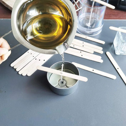 100pcs/bag Pre - Waxed Smokeless Candle Wicks with Holder DIY Cotton Thread Wicks Soy Wax Beewax Candle Wicks Making Accessories - RELUX.STORE