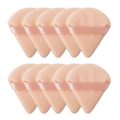 10/20Pcs Triangle Velvet Powder Puff Pizza Flours Mini Face Makeup Sponge Cosmetics Washable Lightweight Makeup Tool - RELUX.STORE