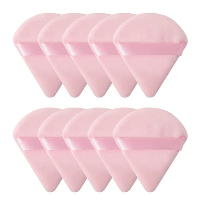 10/20Pcs Triangle Velvet Powder Puff Pizza Flours Mini Face Makeup Sponge Cosmetics Washable Lightweight Makeup Tool - RELUX.STORE