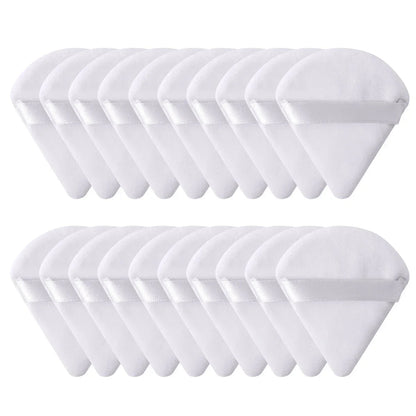 10/20Pcs Triangle Velvet Powder Puff Pizza Flours Mini Face Makeup Sponge Cosmetics Washable Lightweight Makeup Tool - RELUX.STORE
