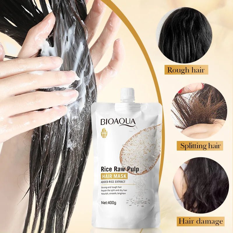 10/30/50/100/400g Magical Keratin Hair Mask 5 Seconds Repair Damaged Frizzy Hair Soft Smooth Shiny Rice Moisturizing Hair Care - RELUX.STORE
