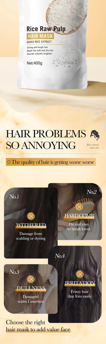 10/30/50/100/400g Magical Keratin Hair Mask 5 Seconds Repair Damaged Frizzy Hair Soft Smooth Shiny Rice Moisturizing Hair Care - RELUX.STORE