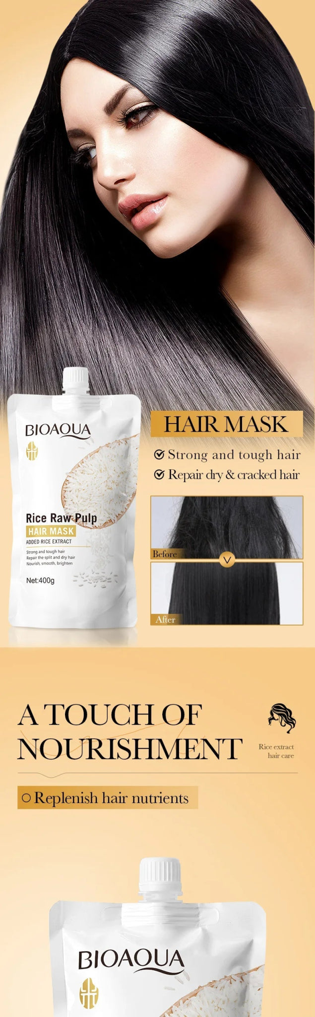 10/30/50/100/400g Magical Keratin Hair Mask 5 Seconds Repair Damaged Frizzy Hair Soft Smooth Shiny Rice Moisturizing Hair Care - RELUX.STORE