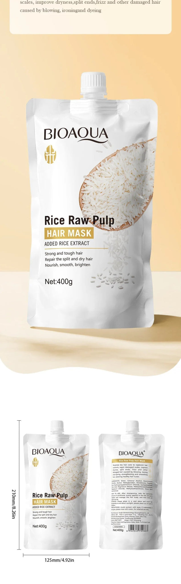 10/30/50/100/400g Magical Keratin Hair Mask 5 Seconds Repair Damaged Frizzy Hair Soft Smooth Shiny Rice Moisturizing Hair Care - RELUX.STORE