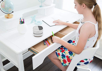 Mini Desktop Vacuum Cleaner – Cordless Table Dust Sweeper with 360º Rotatable Design, High-Endurance 90-Min Battery | Keyboard, Home, Office & School (White, AA Battery)