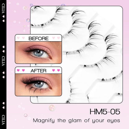 10Pairs Bottom Eyelashes Manga Lower Lashes Clear Band Wispy Small Flame Under Eye Lashes Korean Makeup Cosplay Tools - RELUX.STORE