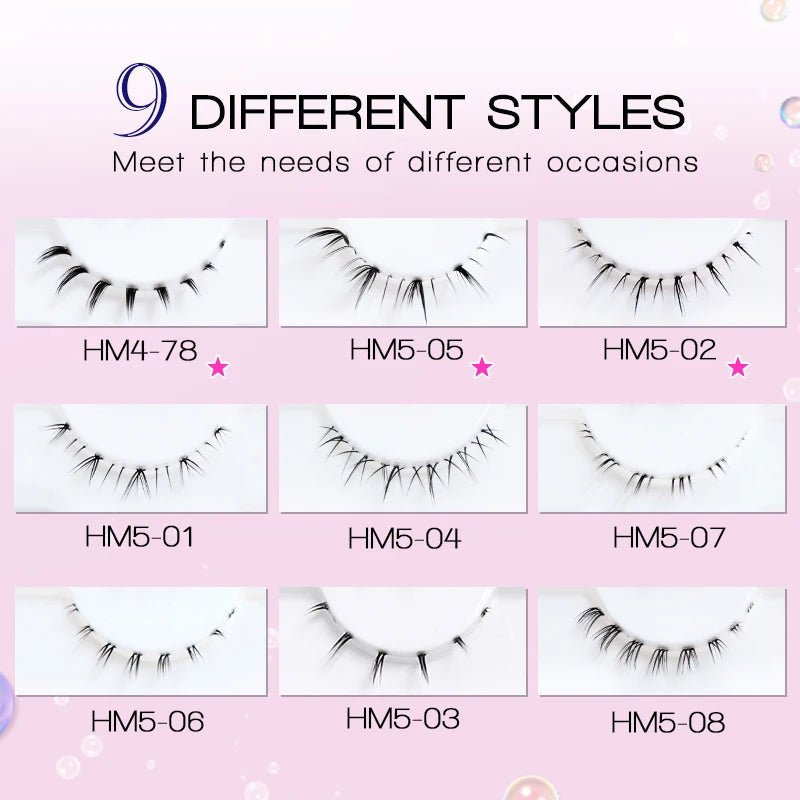 10Pairs Bottom Eyelashes Manga Lower Lashes Clear Band Wispy Small Flame Under Eye Lashes Korean Makeup Cosplay Tools - RELUX.STORE