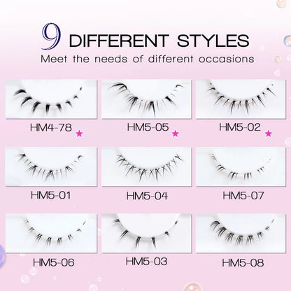 10Pairs Bottom Eyelashes Manga Lower Lashes Clear Band Wispy Small Flame Under Eye Lashes Korean Makeup Cosplay Tools - RELUX.STORE
