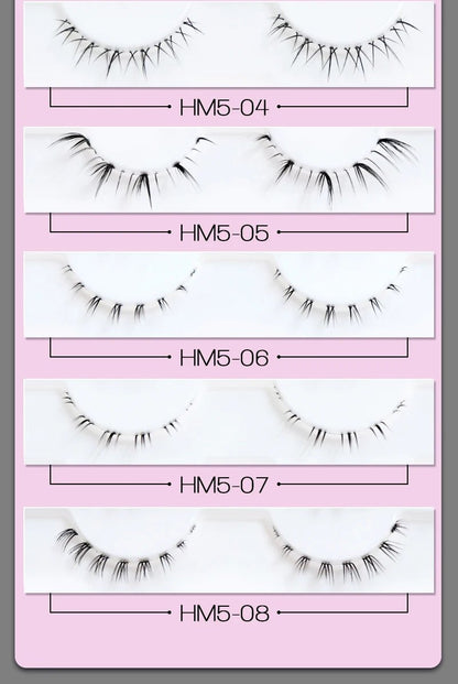 10Pairs Bottom Eyelashes Manga Lower Lashes Clear Band Wispy Small Flame Under Eye Lashes Korean Makeup Cosplay Tools - RELUX.STORE