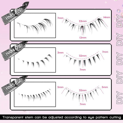 10Pairs Bottom Eyelashes Manga Lower Lashes Clear Band Wispy Small Flame Under Eye Lashes Korean Makeup Cosplay Tools - RELUX.STORE