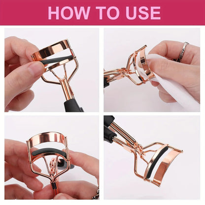 11/16PCS Eyelash Curler with 10pcs Replacement Pads Women Professional Eyelashes Curling Tweezers Clips Lasting Eye Makeup Tools - RELUX.STORE