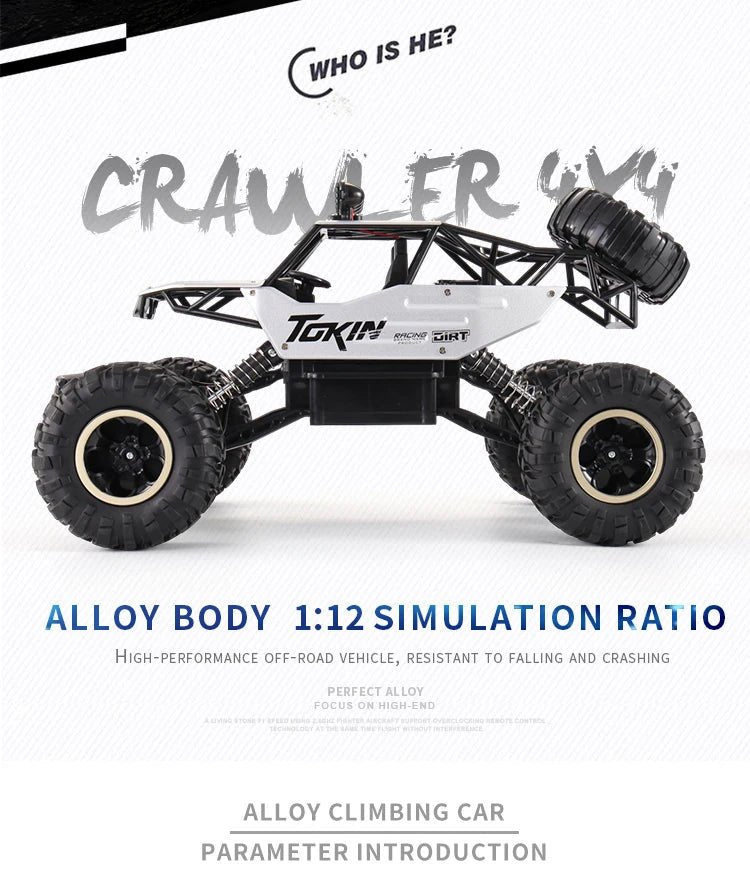 “1:12/1:16 RC Off - Road Truck – Remote Control 4WD Monster Truck with Metal Shell & LED Headlights, All - Terrain Offroad Car Toy for Kids” - RELUX.STORE