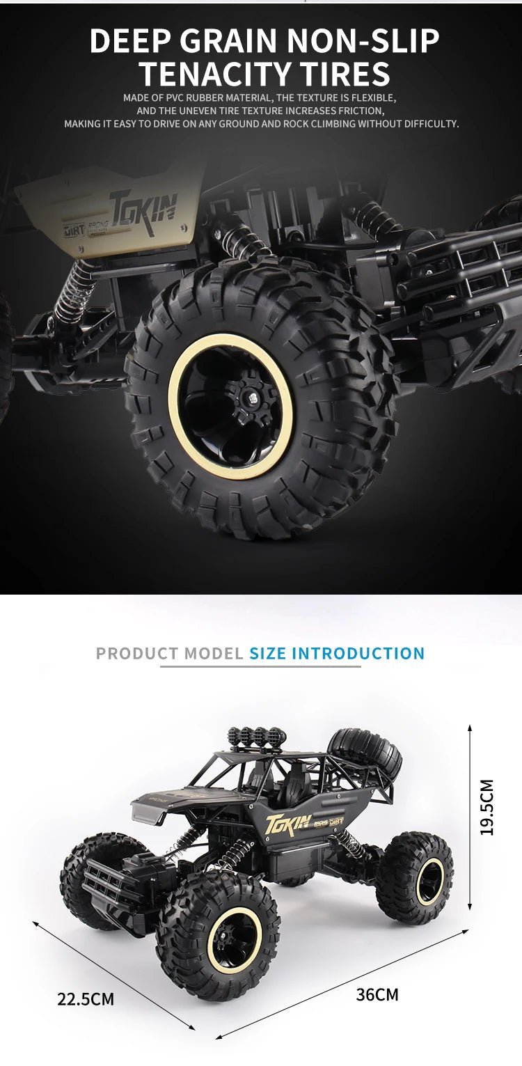 “1:12/1:16 RC Off - Road Truck – Remote Control 4WD Monster Truck with Metal Shell & LED Headlights, All - Terrain Offroad Car Toy for Kids” - RELUX.STORE