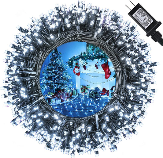 🎄 "114Ft Christmas String Lights Outdoor – 300 LED Fairy Twinkle Lights with Timer & 8 Modes | Connectable Cool White Tree Lights for Garden, Wedding, Indoor & Outdoor Xmas Decor" - RELUX.STORE