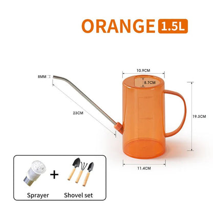 1/1.5l Long Spout Watering Can With Gardening Shovel Set Garden Irrigation Spraying Pot For Indoor Outdoor Plants Flower Office - RELUX.STORE
