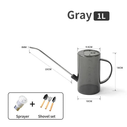 1/1.5l Long Spout Watering Can With Gardening Shovel Set Garden Irrigation Spraying Pot For Indoor Outdoor Plants Flower Office - RELUX.STORE