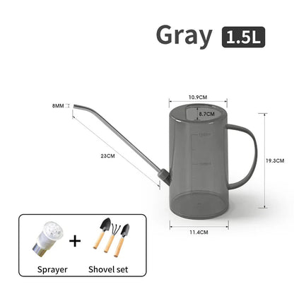1/1.5l Long Spout Watering Can With Gardening Shovel Set Garden Irrigation Spraying Pot For Indoor Outdoor Plants Flower Office - RELUX.STORE