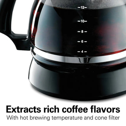 12 Cup Coffee Maker Automatic Shut - Off Water Level Indicator Easy Brew Programmable Coffee Machine Kitchen Appliance - RELUX.STORE