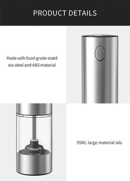 1/2pcs Automatic Pepper Grinder Salt And Pepper Grinder USB Rechargeable Adjustable Coarseness Spice Mill for Kitchen Tool - RELUX.STORE