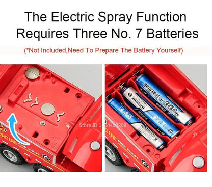 “1:32 Water Spray Fire Truck Model Toy – Pull Back Sound & Light Rescue Vehicle, Open Doors, Sweeper Car Collectible for Kids Gifts” - RELUX.STORE