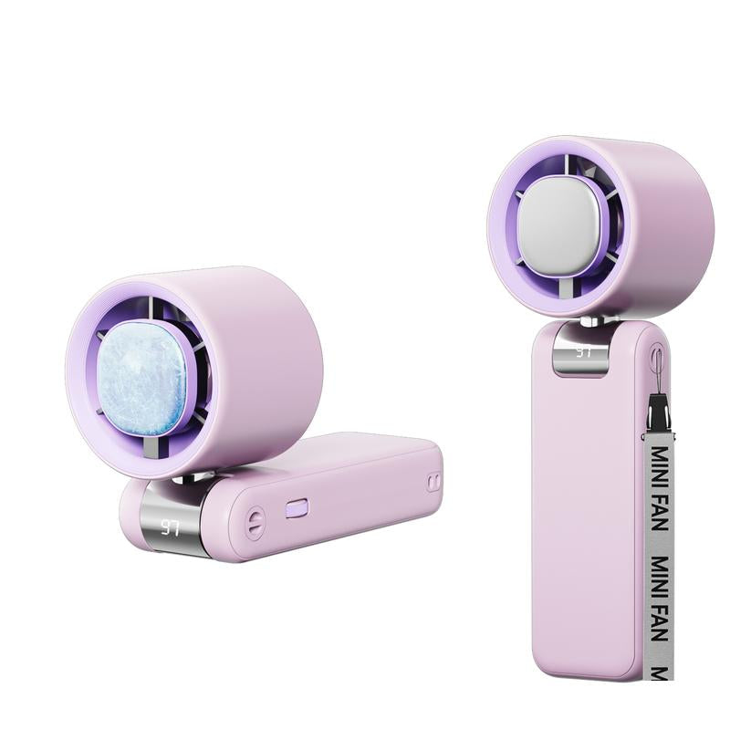 Portable Fan, 3-In-1 Mini Fans Speed 1-100, USB Rechargeable Handheld Personal Fan, 4000Mah Foldable Cooling Fan with LED Display, Ideal for Travel and Camping