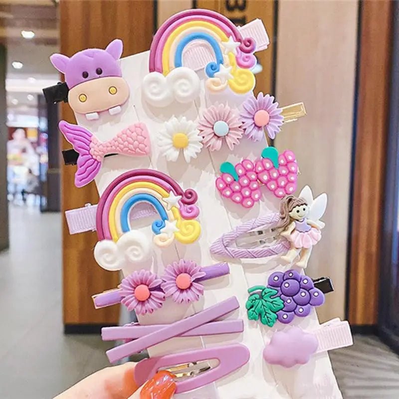14Pcs Cartoon Baby Hair Clip Set Flower Fruit Baby Girl Barrettes Bangs Hairpins Kids Hair Accessories - RELUX.STORE14Pcs Cartoon Baby Hair Clip Set Flower Fruit Baby Girl Barrettes Bangs Hairpins Kids Hair Accessories
