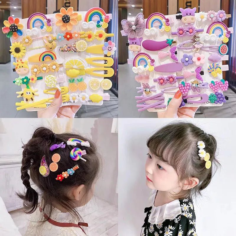 14Pcs Cartoon Baby Hair Clip Set Flower Fruit Baby Girl Barrettes Bangs Hairpins Kids Hair Accessories - RELUX.STORE14Pcs Cartoon Baby Hair Clip Set Flower Fruit Baby Girl Barrettes Bangs Hairpins Kids Hair Accessories