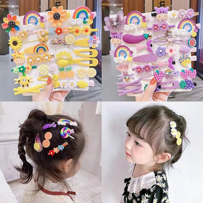 14Pcs Cartoon Baby Hair Clip Set Flower Fruit Baby Girl Barrettes Bangs Hairpins Kids Hair Accessories - RELUX.STORE14Pcs Cartoon Baby Hair Clip Set Flower Fruit Baby Girl Barrettes Bangs Hairpins Kids Hair Accessories