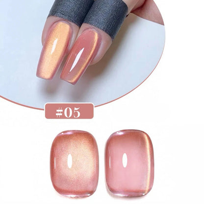 1/6PCS SS25 Cat Eye Gel Polish w/Glass Beads & Crystal, 5 Colors Salon DIY Nail Supplies Kit for Pro Nails Manicure - RELUX.STORE