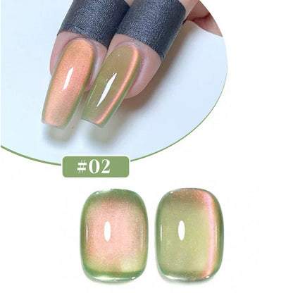 1/6PCS SS25 Cat Eye Gel Polish w/Glass Beads & Crystal, 5 Colors Salon DIY Nail Supplies Kit for Pro Nails Manicure - RELUX.STORE