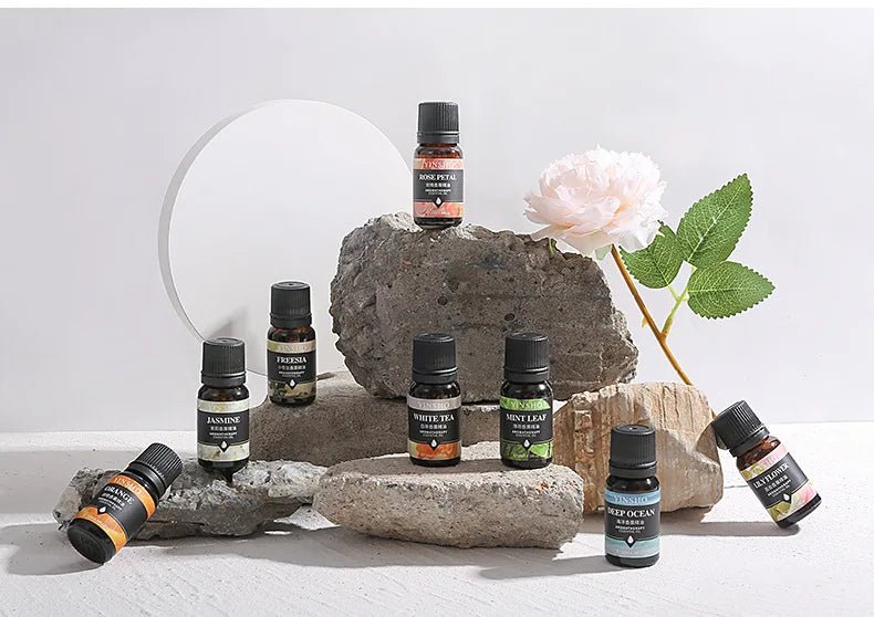 17 Flavors 10ml Essential Oils For Aroma Diffuser AirHumidifier Home Water - soluble Lavender Rose Eucalyptus White Peach Oolong - RELUX.STORE