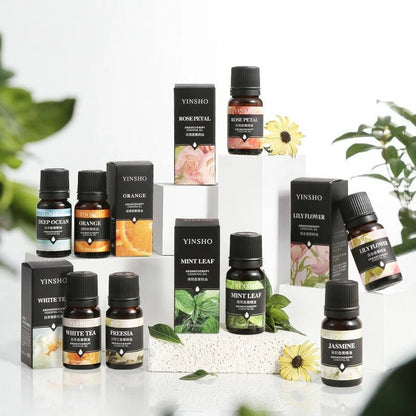 17 Flavors 10ml Essential Oils For Aroma Diffuser AirHumidifier Home Water - soluble Lavender Rose Eucalyptus White Peach Oolong - RELUX.STORE