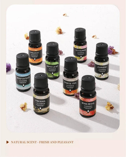 17 Flavors 10ml Essential Oils For Aroma Diffuser AirHumidifier Home Water - soluble Lavender Rose Eucalyptus White Peach Oolong - RELUX.STORE