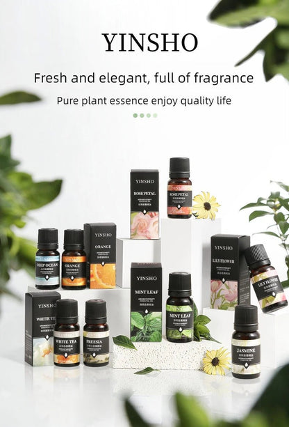 17 Flavors 10ml Essential Oils For Aroma Diffuser AirHumidifier Home Water - soluble Lavender Rose Eucalyptus White Peach Oolong - RELUX.STORE