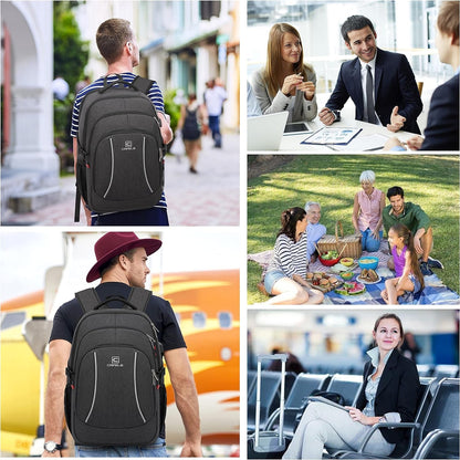 17.3 Inch Travel Laptop Backpack – Durable Water - Resistant College & Business Backpack with RFID Anti - Theft Pocket | Large Computer Bag, School Bookbag for Men, Women & Teens (Grey) - RELUX.STORE