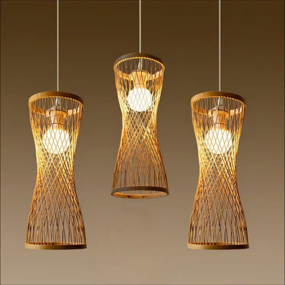 "17CM Japanese Style Rattan Woven Hanging Chandelier – Rustic Pendant Lamp for Home, Cafe, Bar & Restaurant Decor" - RELUX.STORE