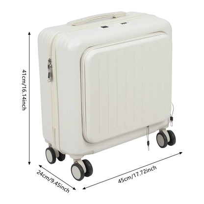 18'' Front Opening Airline Trolley Box Boarding Suitcase with Passcode Lock,Travel Luggage Suitcase for Men and Women - RELUX.STORE18'' Front Opening Airline Trolley Box Boarding Suitcase with Passcode Lock,Travel Luggage Suitcase for Men and Women
