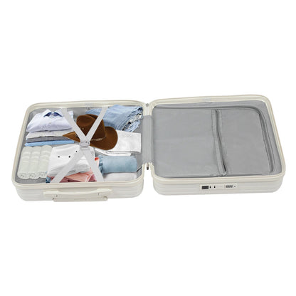 18'' Front Opening Airline Trolley Box Boarding Suitcase with Passcode Lock,Travel Luggage Suitcase for Men and Women - RELUX.STORE18'' Front Opening Airline Trolley Box Boarding Suitcase with Passcode Lock,Travel Luggage Suitcase for Men and Women