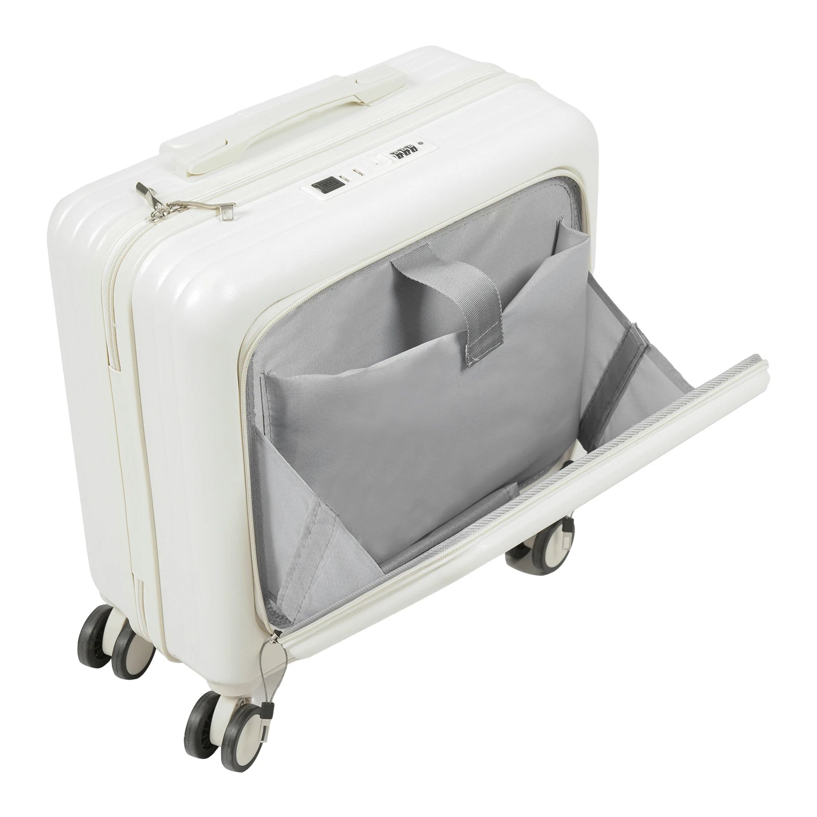 18'' Front Opening Airline Trolley Box Boarding Suitcase with Passcode Lock,Travel Luggage Suitcase for Men and Women - RELUX.STORE18'' Front Opening Airline Trolley Box Boarding Suitcase with Passcode Lock,Travel Luggage Suitcase for Men and Women