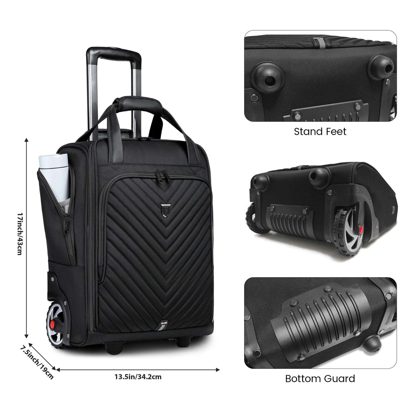 18 inch Laptop Bag Business Trolley Bags Carry - On Underseat Airlines Luggage Travel Bag with Wheels Women Men Cabin Suitcase - RELUX.STORE18 inch Laptop Bag Business Trolley Bags Carry - On Underseat Airlines Luggage Travel Bag with Wheels Women Men Cabin Suitcase