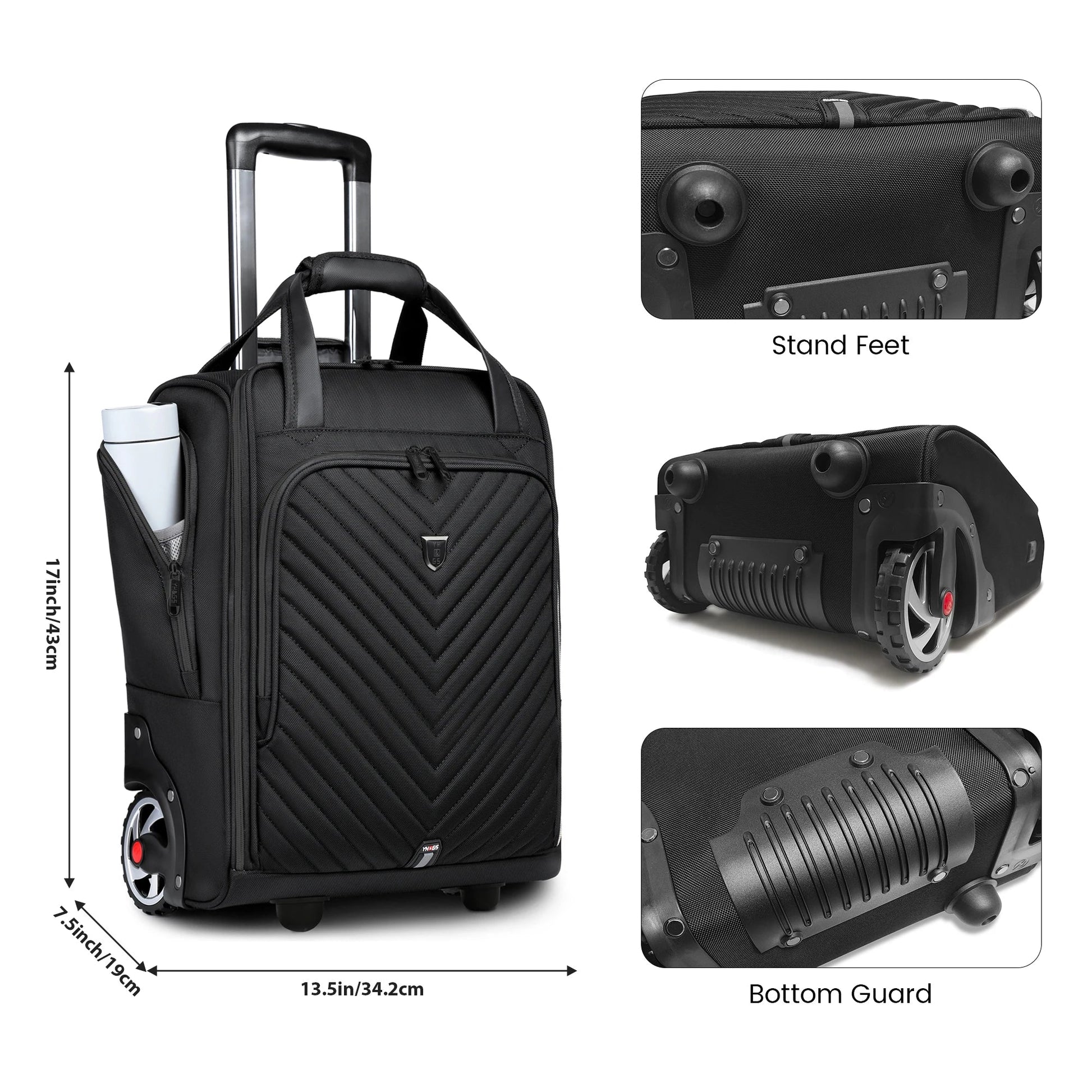 18 inch Laptop Bag Business Trolley Bags Carry - On Underseat Airlines Luggage Travel Bag with Wheels Women Men Cabin Suitcase - RELUX.STORE18 inch Laptop Bag Business Trolley Bags Carry - On Underseat Airlines Luggage Travel Bag with Wheels Women Men Cabin Suitcase