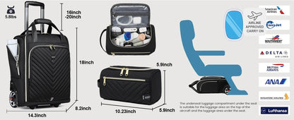 18 inch Laptop Bag Business Trolley Bags Carry - On Underseat Airlines Luggage Travel Bag with Wheels Women Men Cabin Suitcase - RELUX.STORE18 inch Laptop Bag Business Trolley Bags Carry - On Underseat Airlines Luggage Travel Bag with Wheels Women Men Cabin Suitcase