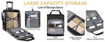 18 inch Laptop Bag Business Trolley Bags Carry - On Underseat Airlines Luggage Travel Bag with Wheels Women Men Cabin Suitcase - RELUX.STORE18 inch Laptop Bag Business Trolley Bags Carry - On Underseat Airlines Luggage Travel Bag with Wheels Women Men Cabin Suitcase