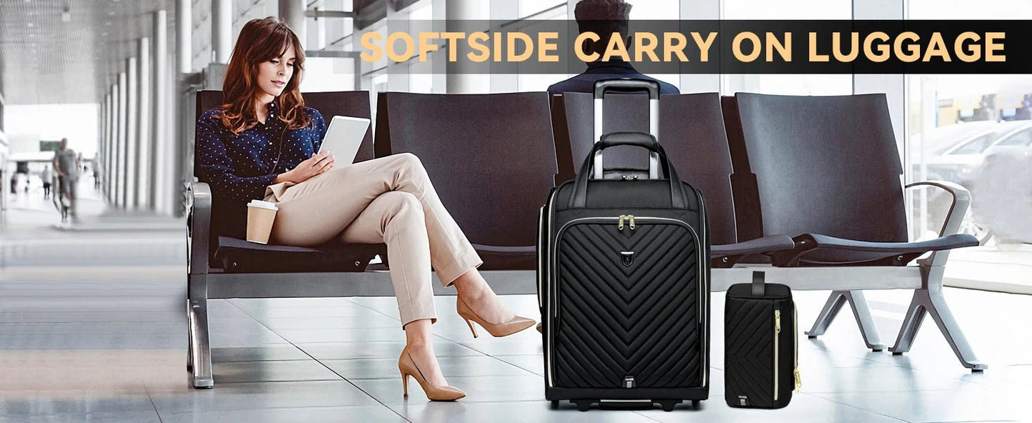18 inch Laptop Bag Business Trolley Bags Carry - On Underseat Airlines Luggage Travel Bag with Wheels Women Men Cabin Suitcase - RELUX.STORE18 inch Laptop Bag Business Trolley Bags Carry - On Underseat Airlines Luggage Travel Bag with Wheels Women Men Cabin Suitcase