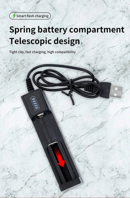 18650 Battery Charger 1/2/4 Slots Dual 18650 Charging 3.7V Rechargeable Lithium Battery USB Charger For 16340 14500 18650 - RELUX.STORE