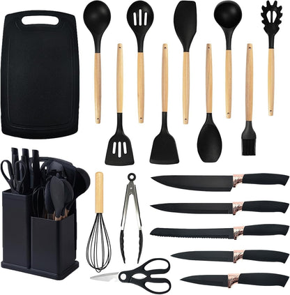 19 - Piece Kitchen Utensil & Knife Block Set - RELUX.STORE