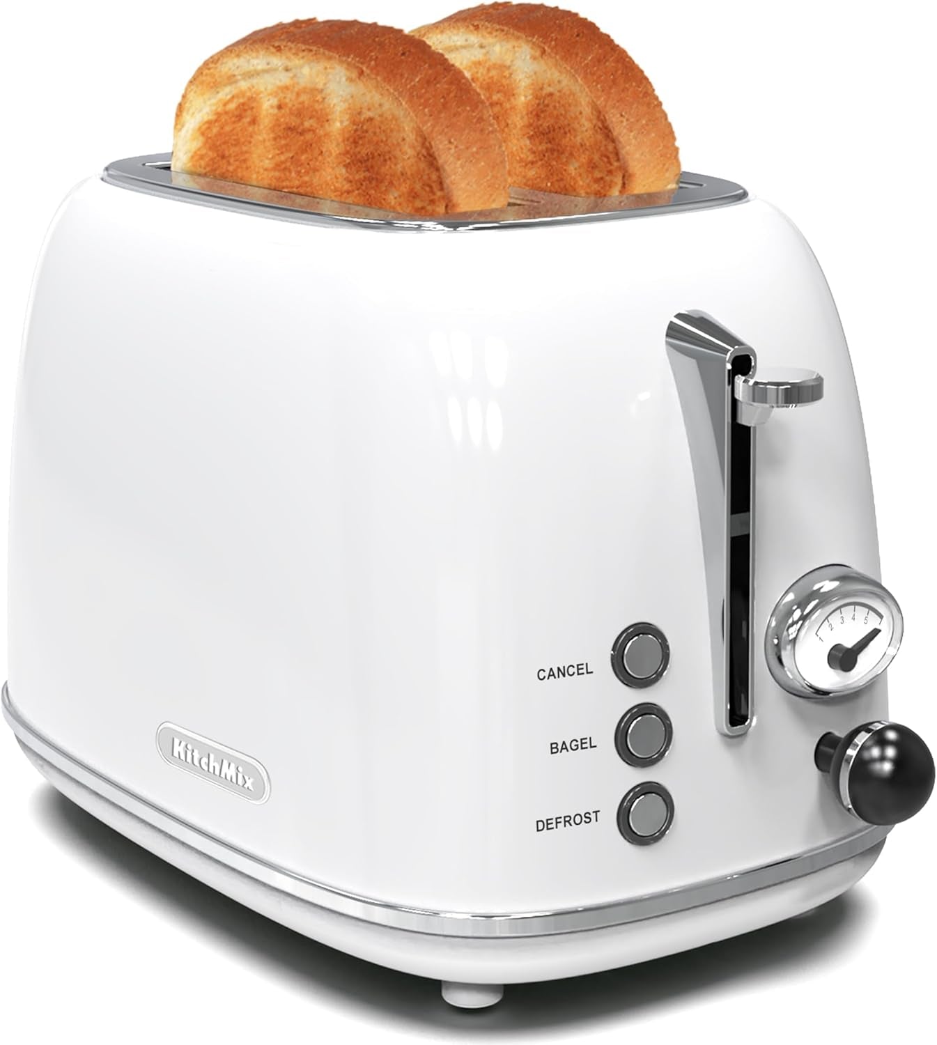 Toaster 2 Slice,Retro Stainless Steel Toaster with 6 Settings, 1.5 in Extra Wide Slots, Bagel/Defrost/Cancel Function, Removable Crumb Tray (Baby Pink)