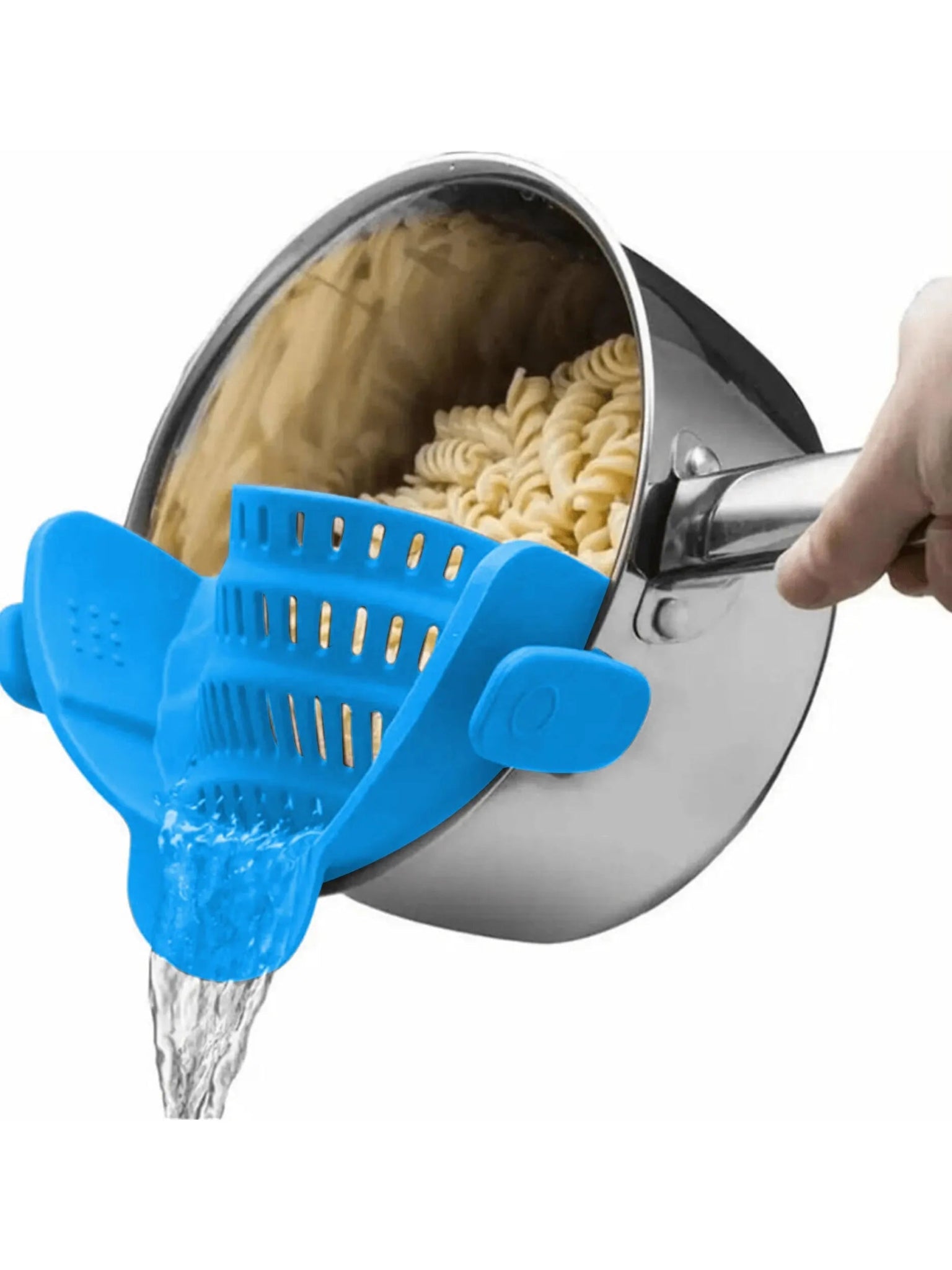 1pc Adjustable Silicone Clip - On Strainer for Pots, Pans, and Bowls - Handheld Drainer for Noodles, Pasta - RELUX.STORE